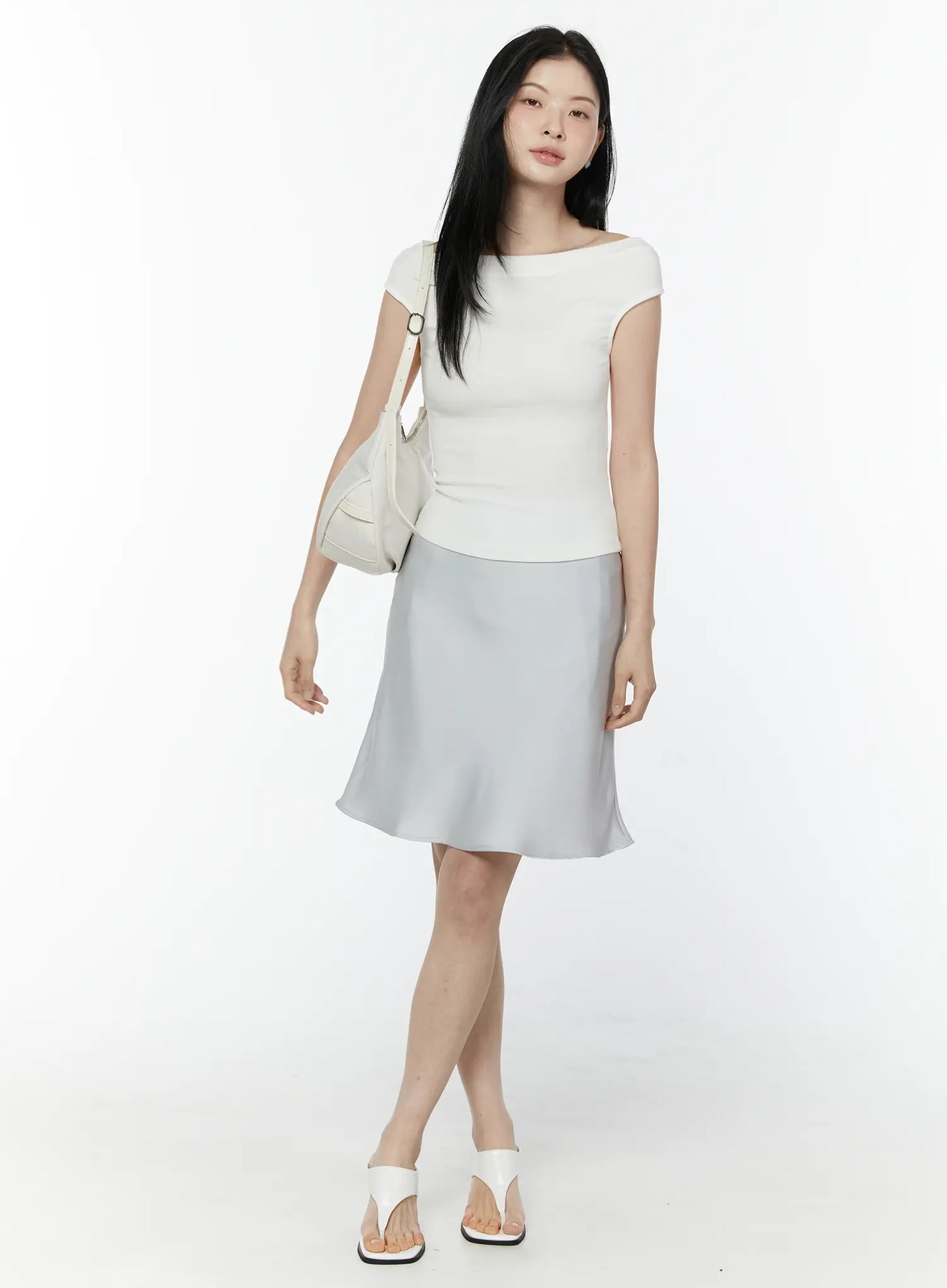 Boat Neck Short Sleeve Top IU505