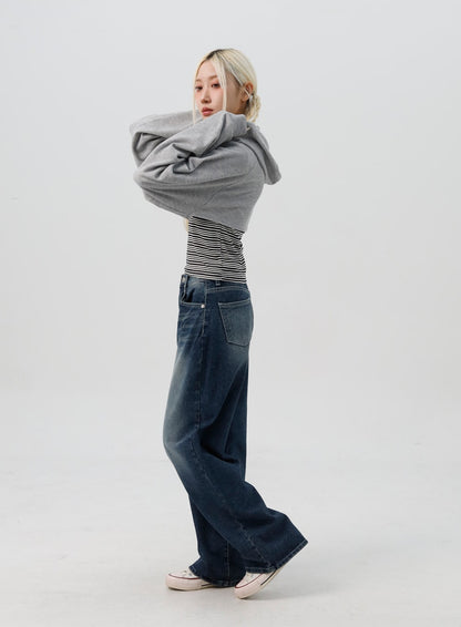 Bolero Style Cropped Hoodie IS311