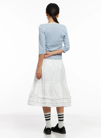 3/4 Sleeve Round Neck Tee IG527