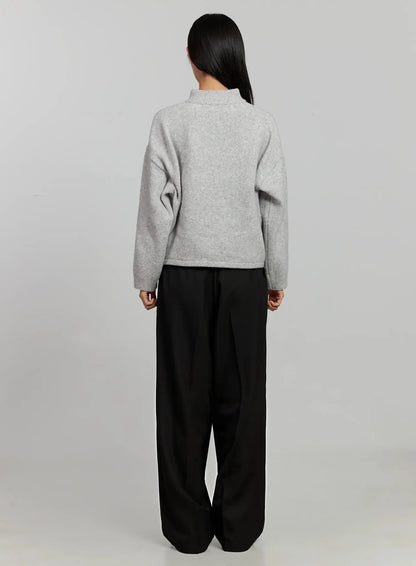 Black Oversized Slacks IJ505