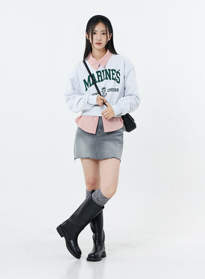 Basic Round Toe Wide Long Boots OS19