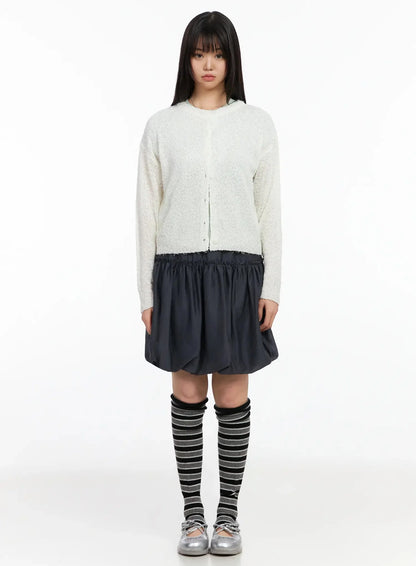 Basic Crew Neck Cardigan IA523