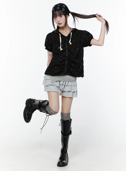 Chic Tiered Ruffle Mini Skirt CU508