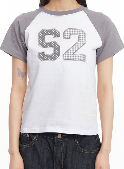 Check Embroidered Crop Top CA522