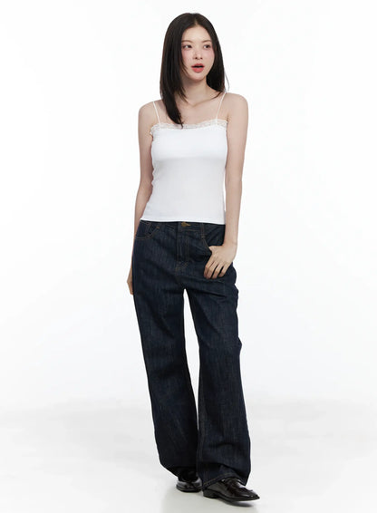 Anai Stitched Wide Leg Jeans IF520
