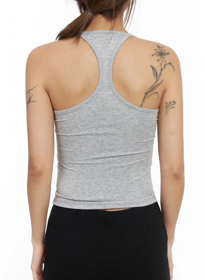 Buttoned Crop Sleeveless Top CM525