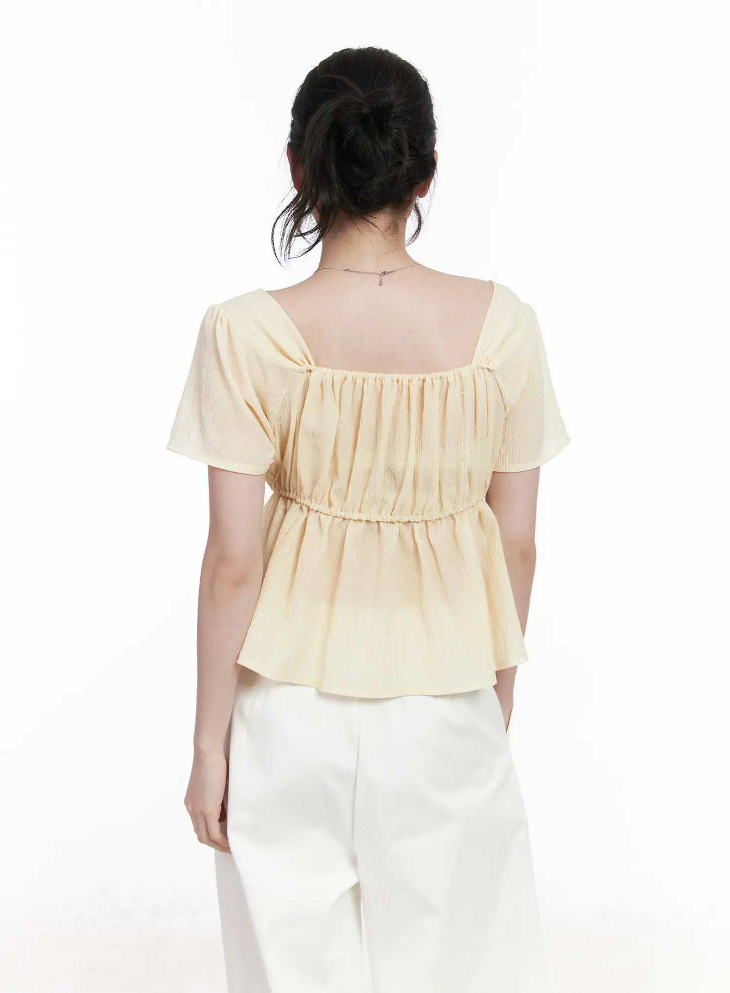 Chiffon Ruffle Short Sleeve Blouse CA510