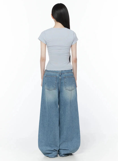 Ares Wide Leg Distressed Jeans IU512