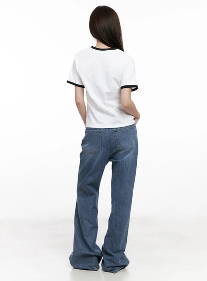 Casual Contrast Graphic Tee CL524