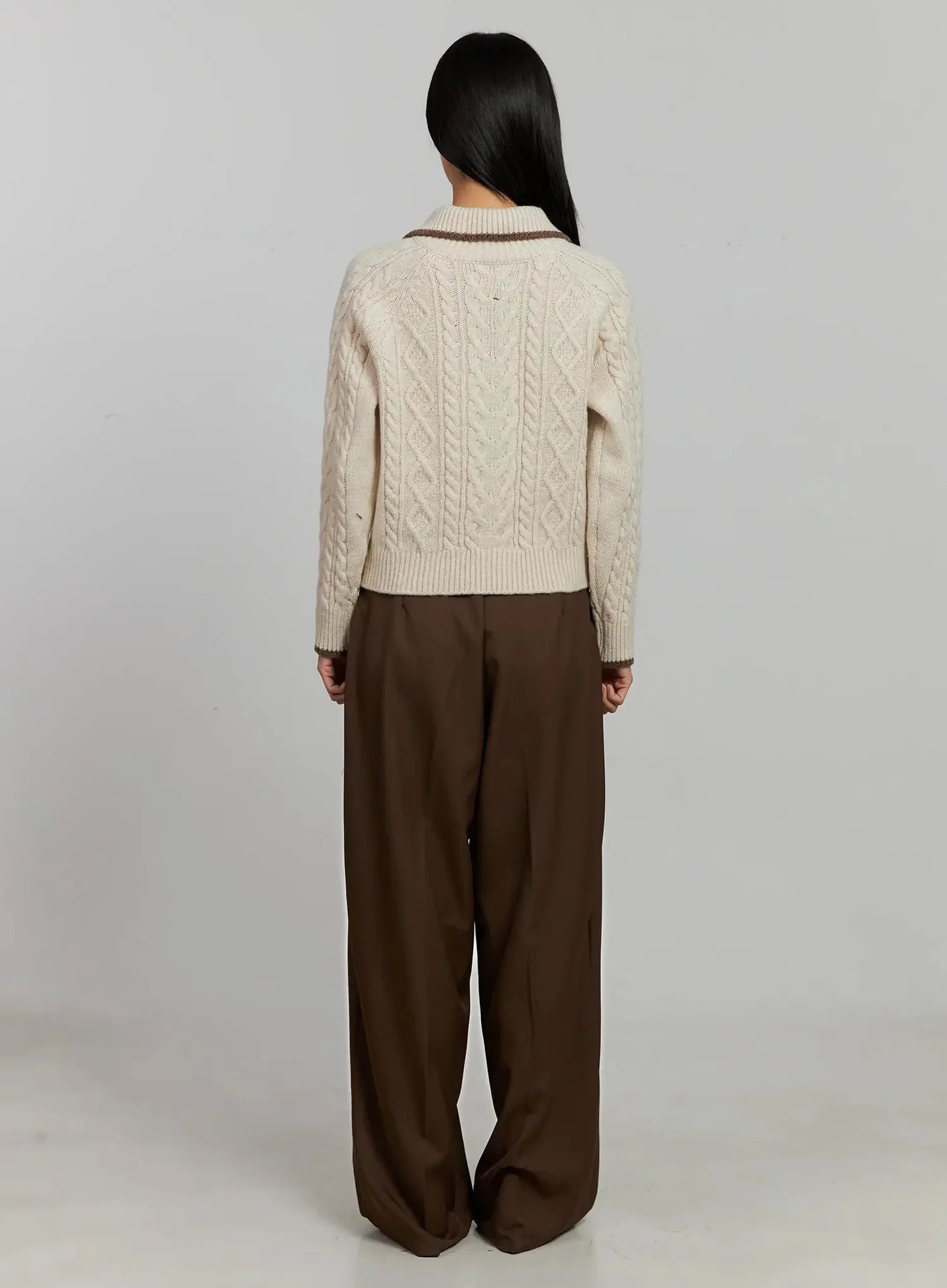 Brown Pleated Slacks IJ505
