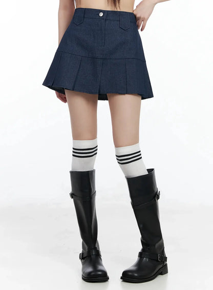 Casual Pleated Mini Skirt IM523