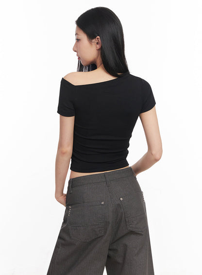 Classic One-Shoulder Crop Top IY516