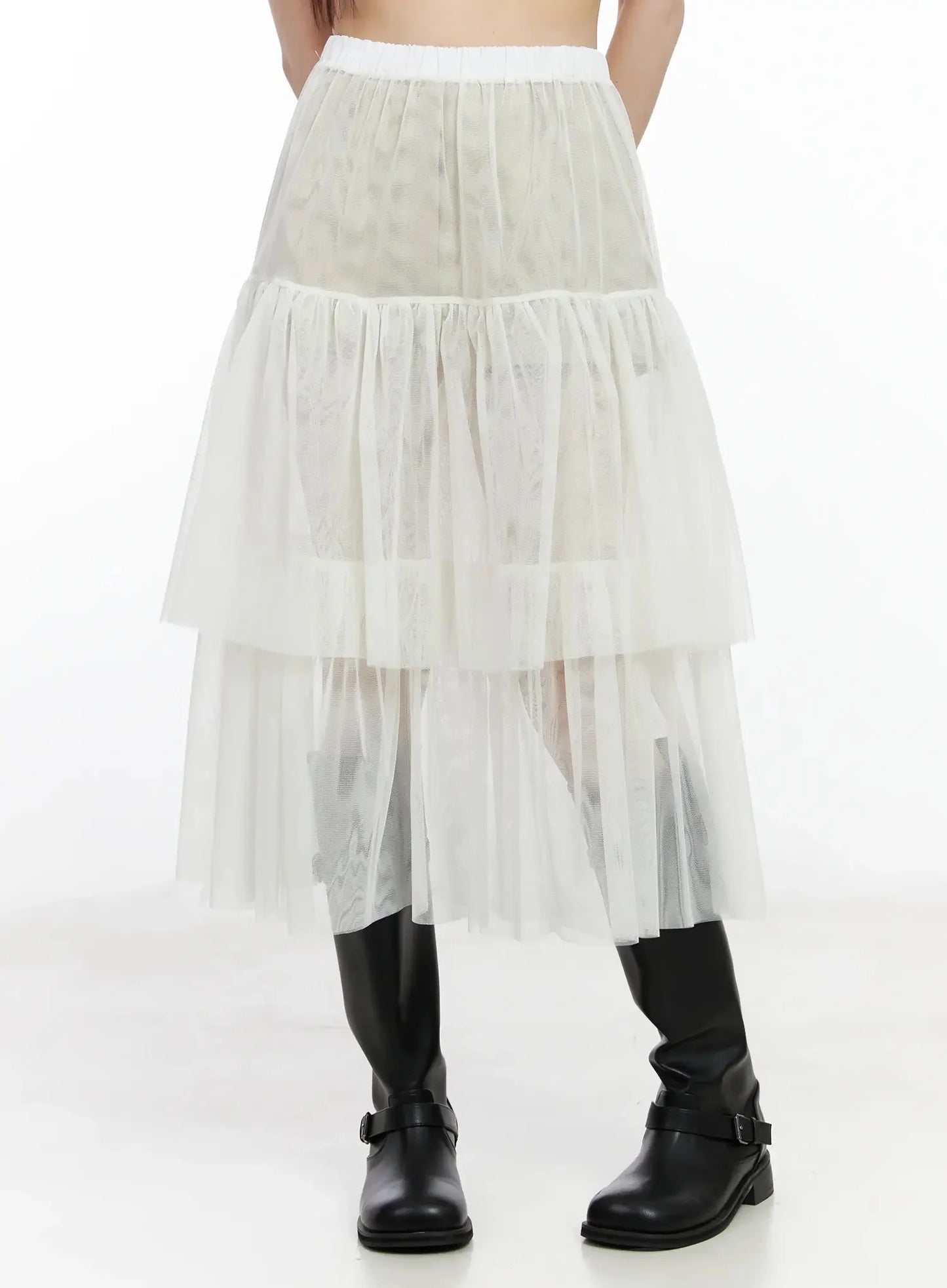Chiffon Layered Midi Skirt IM523