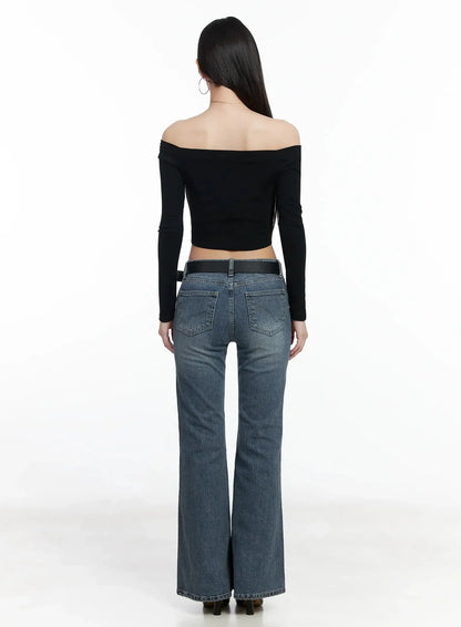 Amaris Low-Rise Bootcut Flared Jeans IM503