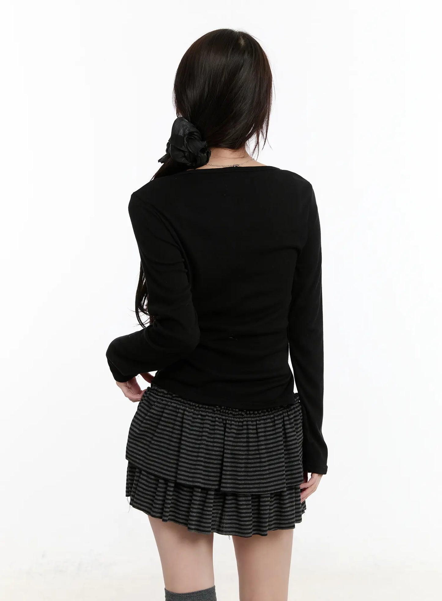 Button Accent Long Sleeve Top CM510