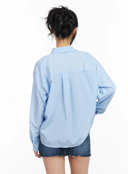 Classic Striped Button-Up Shirt CM516