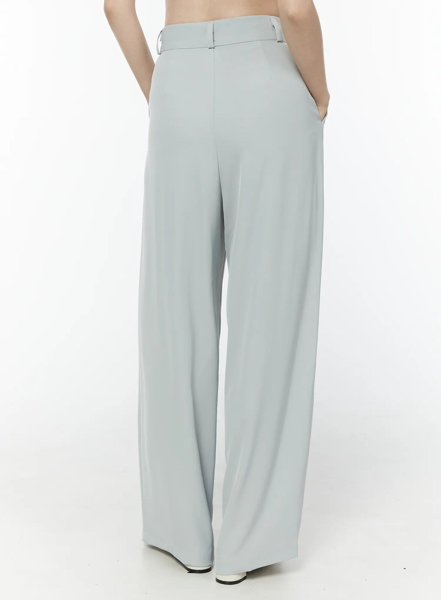 Basic High-Waist Pleated Trousers IU503