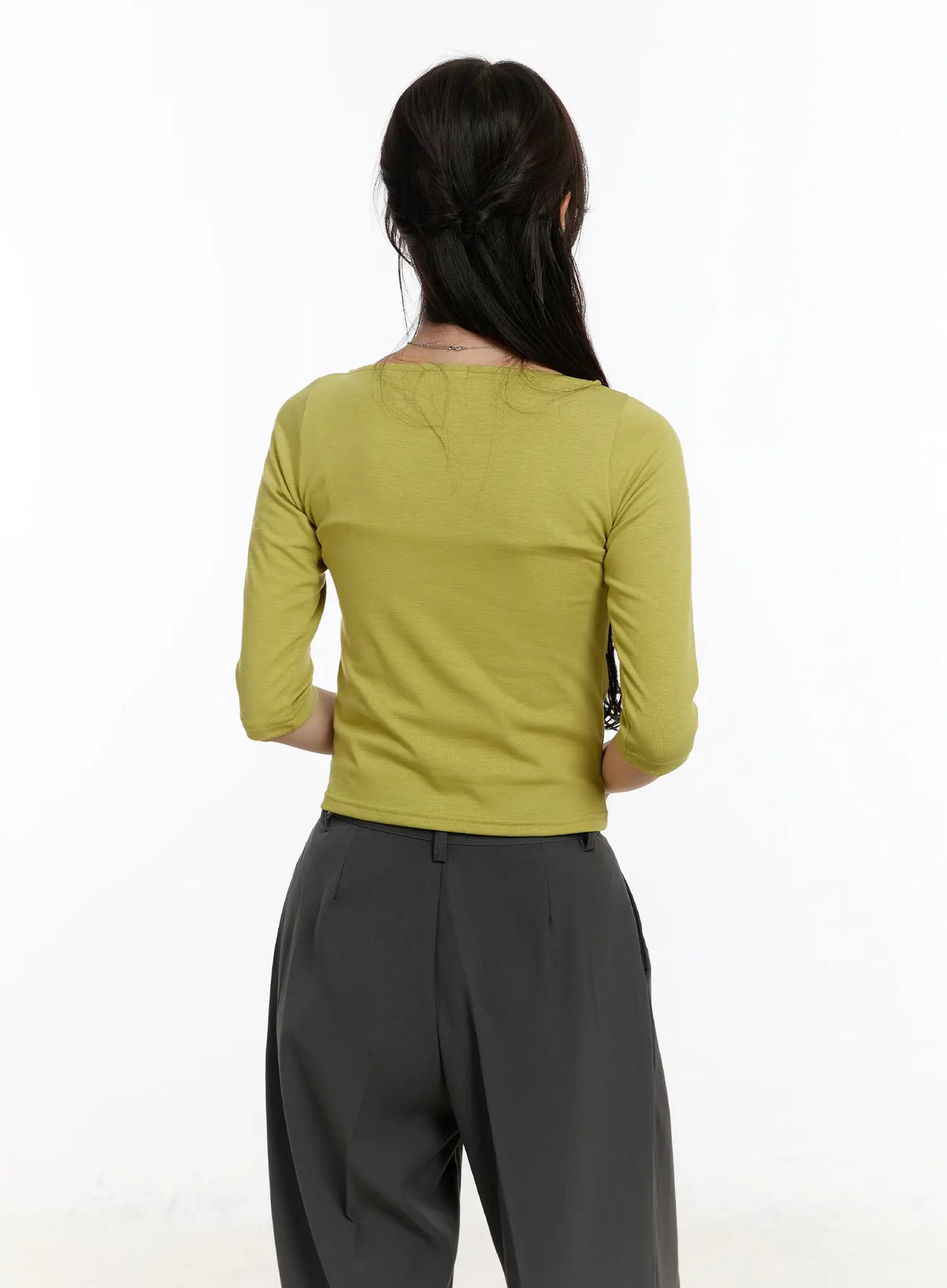 Basic U-Neck 3/4 Sleeve Tee CM505