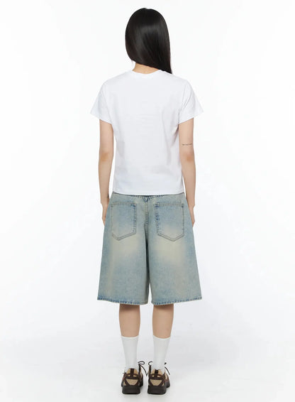 Ali Casual Washed Bermuda Shorts IY525