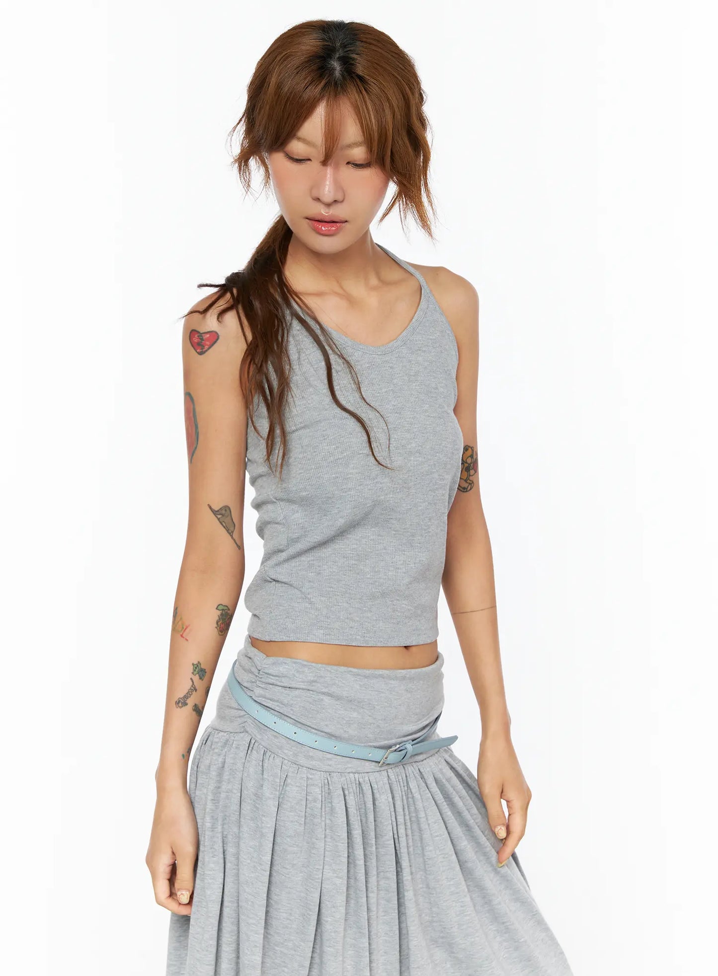 Basic Ribbed Halter Top CU518