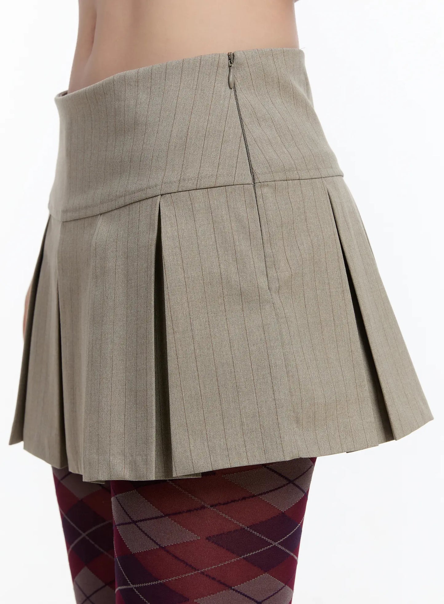 Chic Striped Pleated Mini Skirt CM511