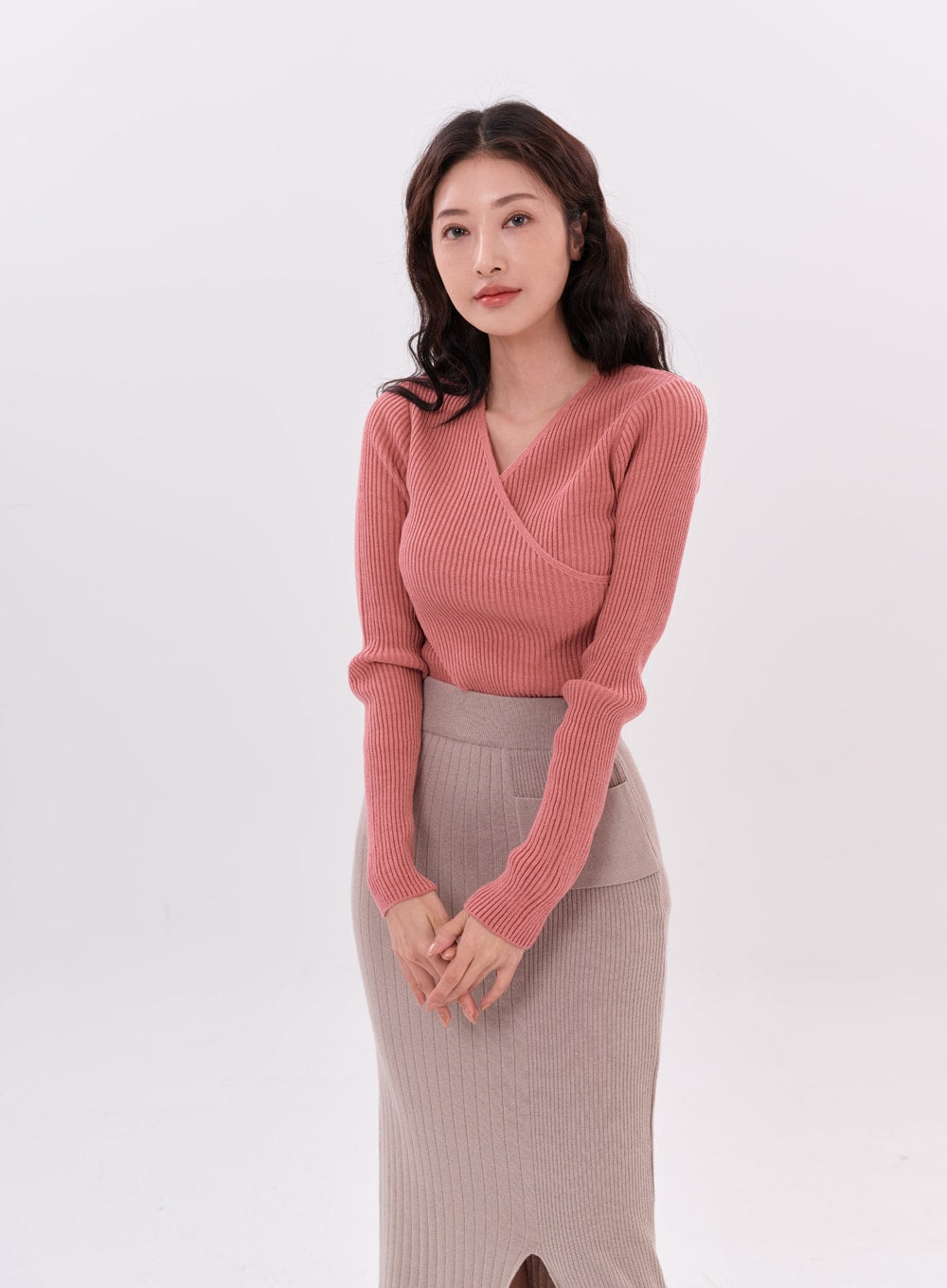 Bending Slit H-Line Long Skirt IS15