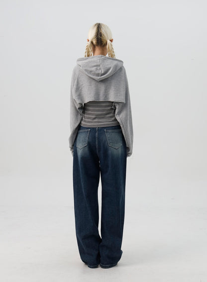 Bolero Style Cropped Hoodie IS311