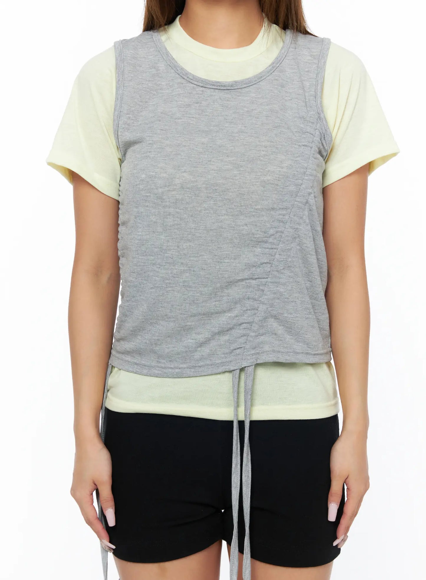 Casual Layered Set With Sleeveless Top CA517