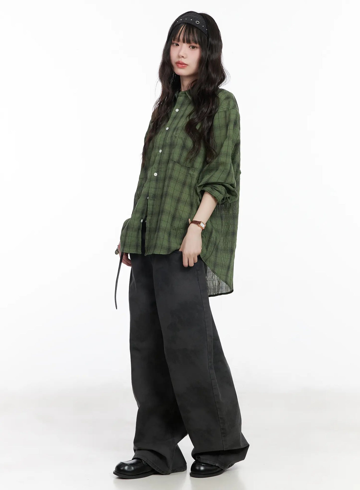 Casual Plaid Button-Up Shirt CM526