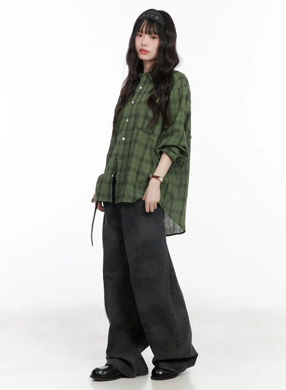 Casual Plaid Button-Up Shirt CM526