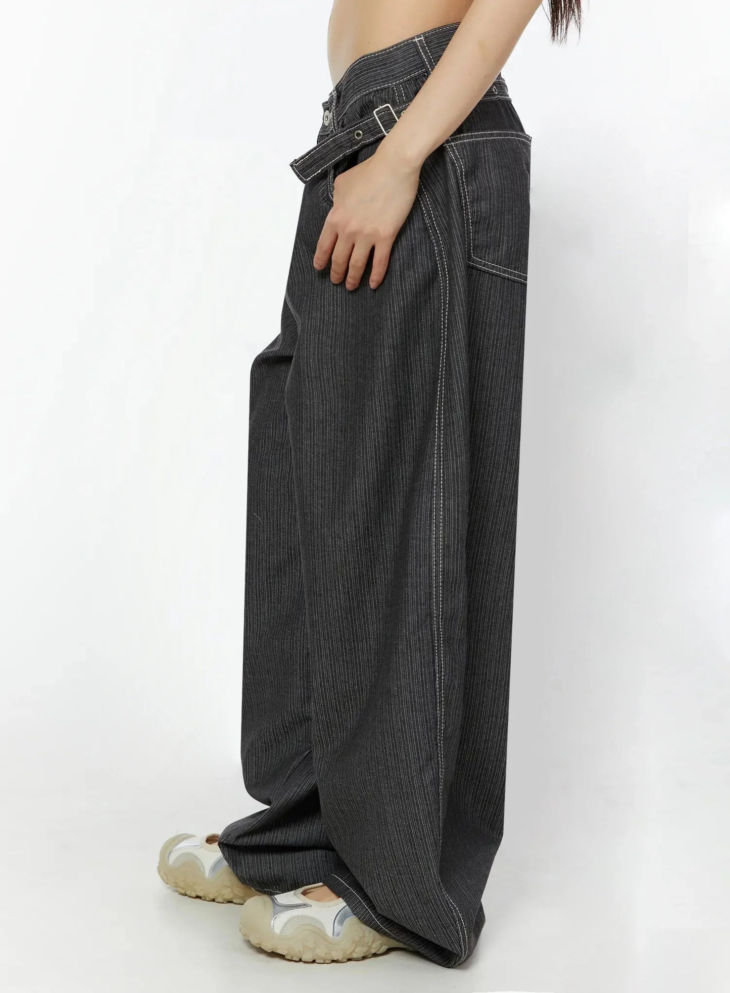 Casual Baggy Stripe Pants IU518