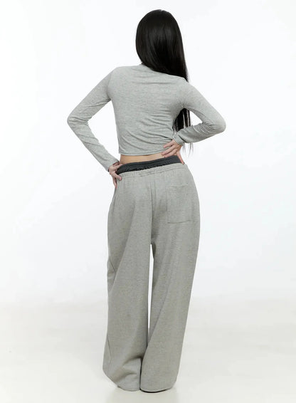 Casual Long Sleeve Crop Tee IO527