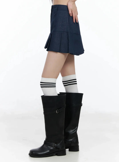 Casual Pleated Mini Skirt IM523