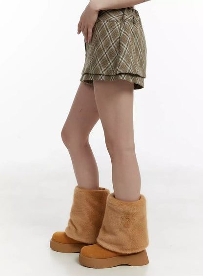Checkered Pleats Skort IJ521
