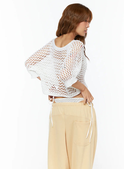 Casual Mesh Knit Top CU517