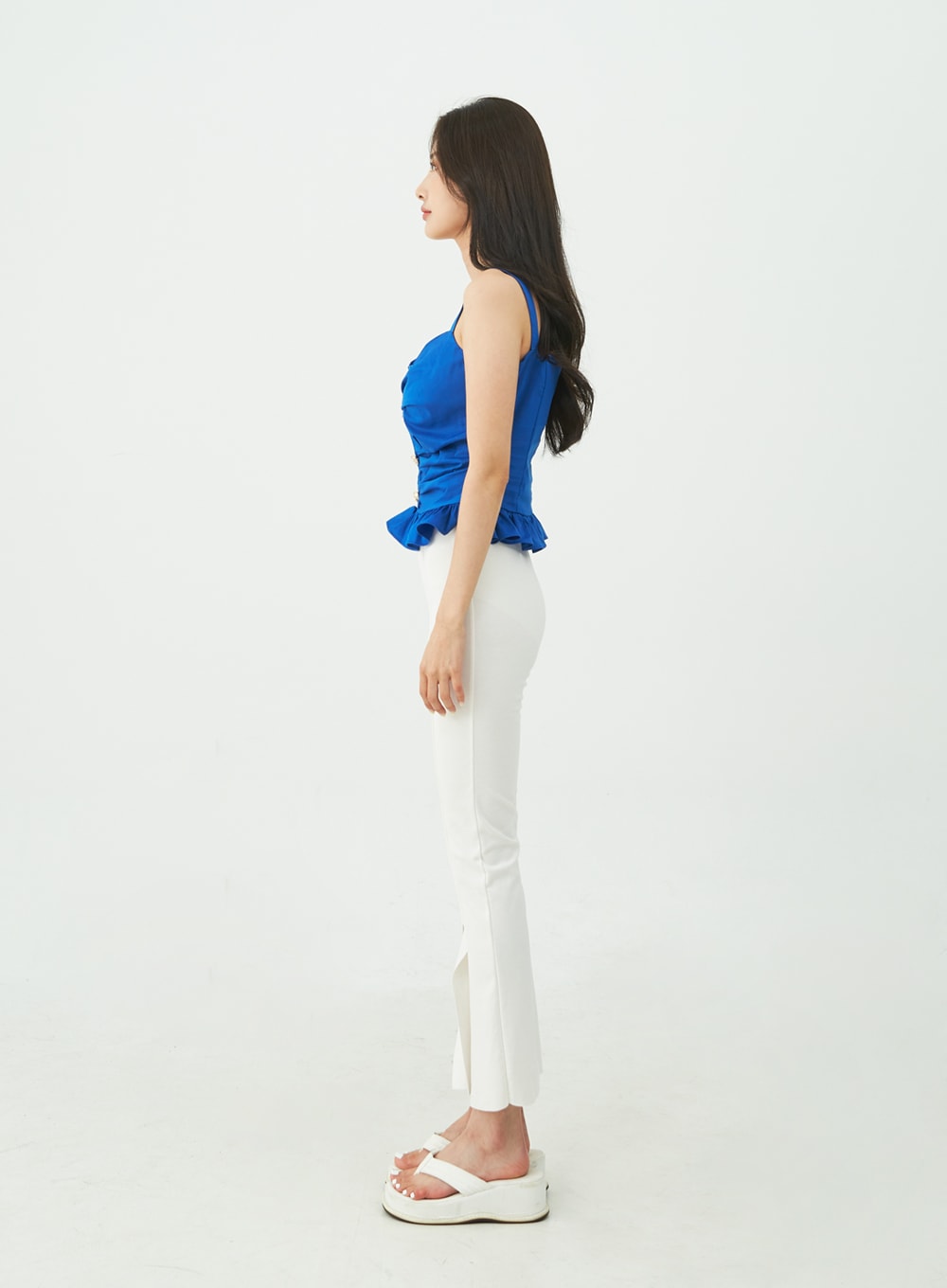 Boot-Cut Slit Banded Pants IU5