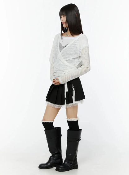 Chic Lace Wrap Hoodie Cardigan IU518