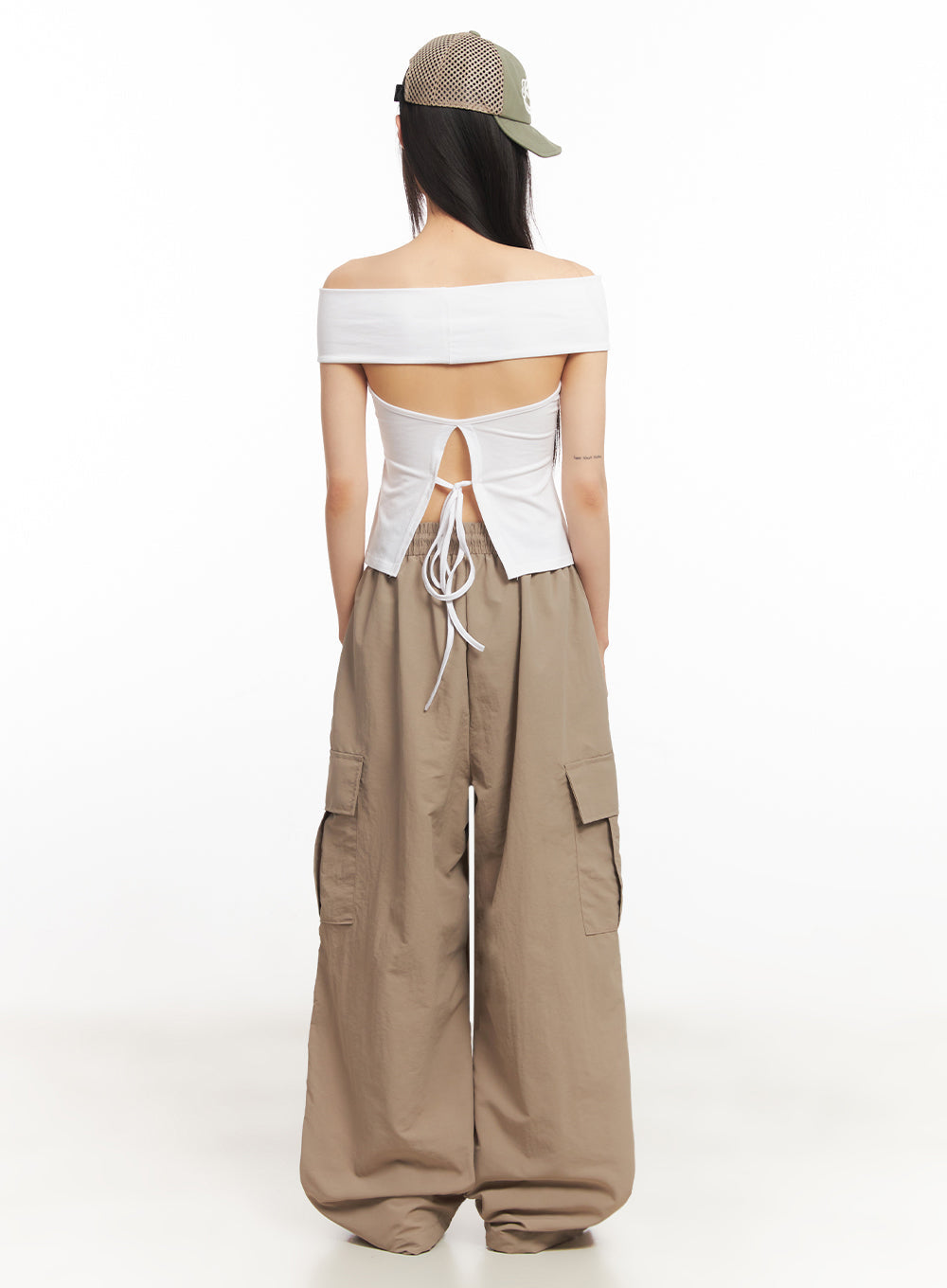 Cargo Wide-Leg Windbreaker Pants IY502