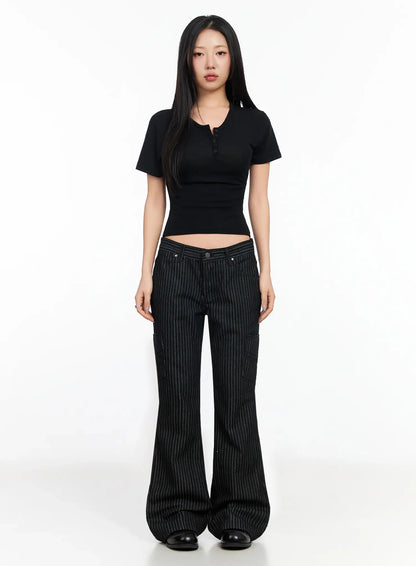 Buttoned Slim Fit T-Shirt CA513