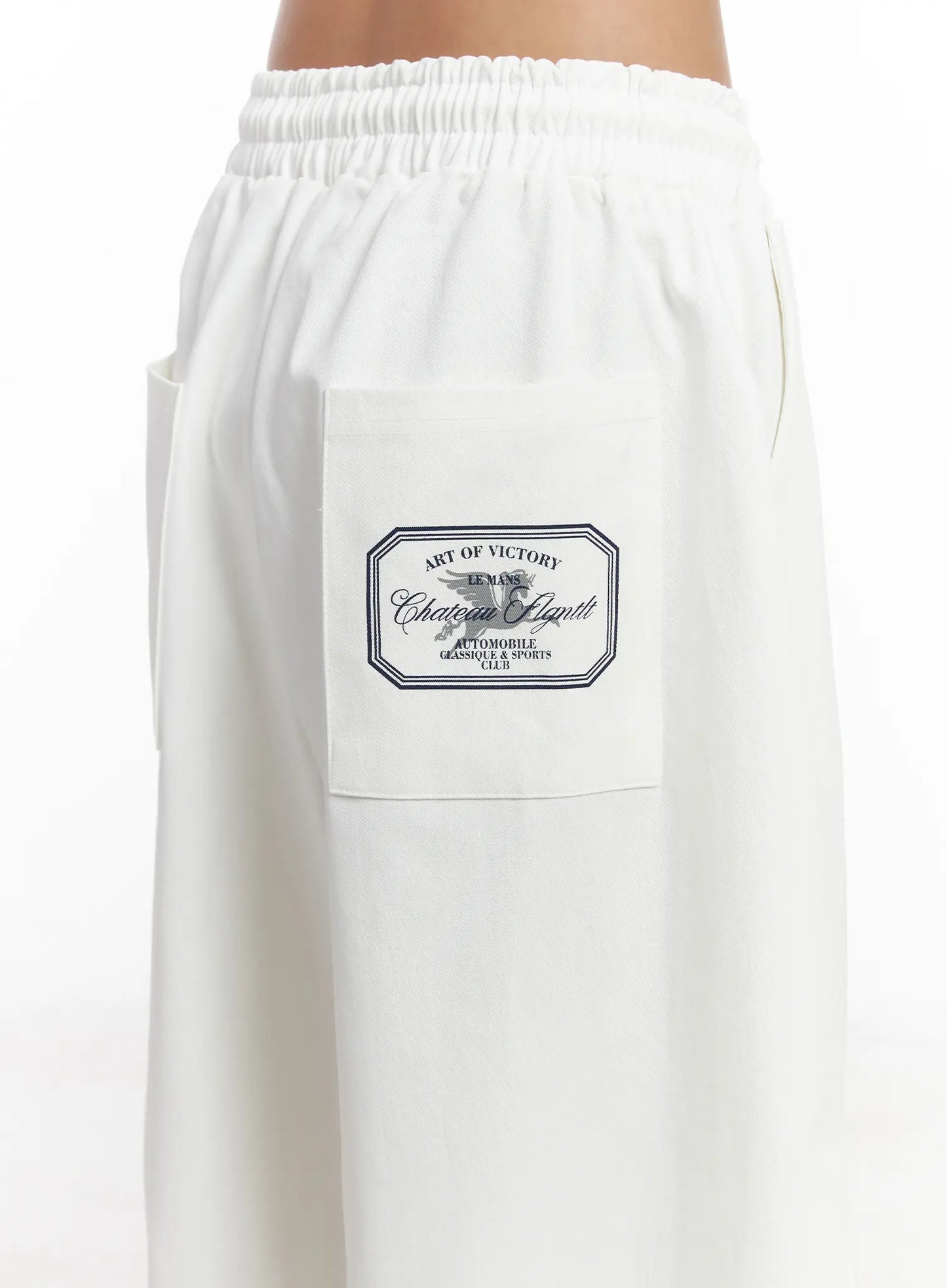 Back Pocket Detail White Pants CJ512