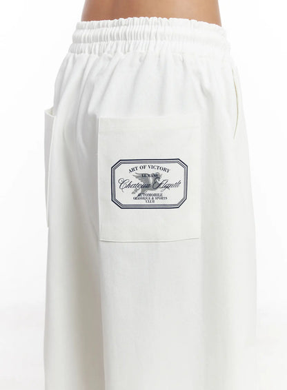 Back Pocket Detail White Pants CJ512