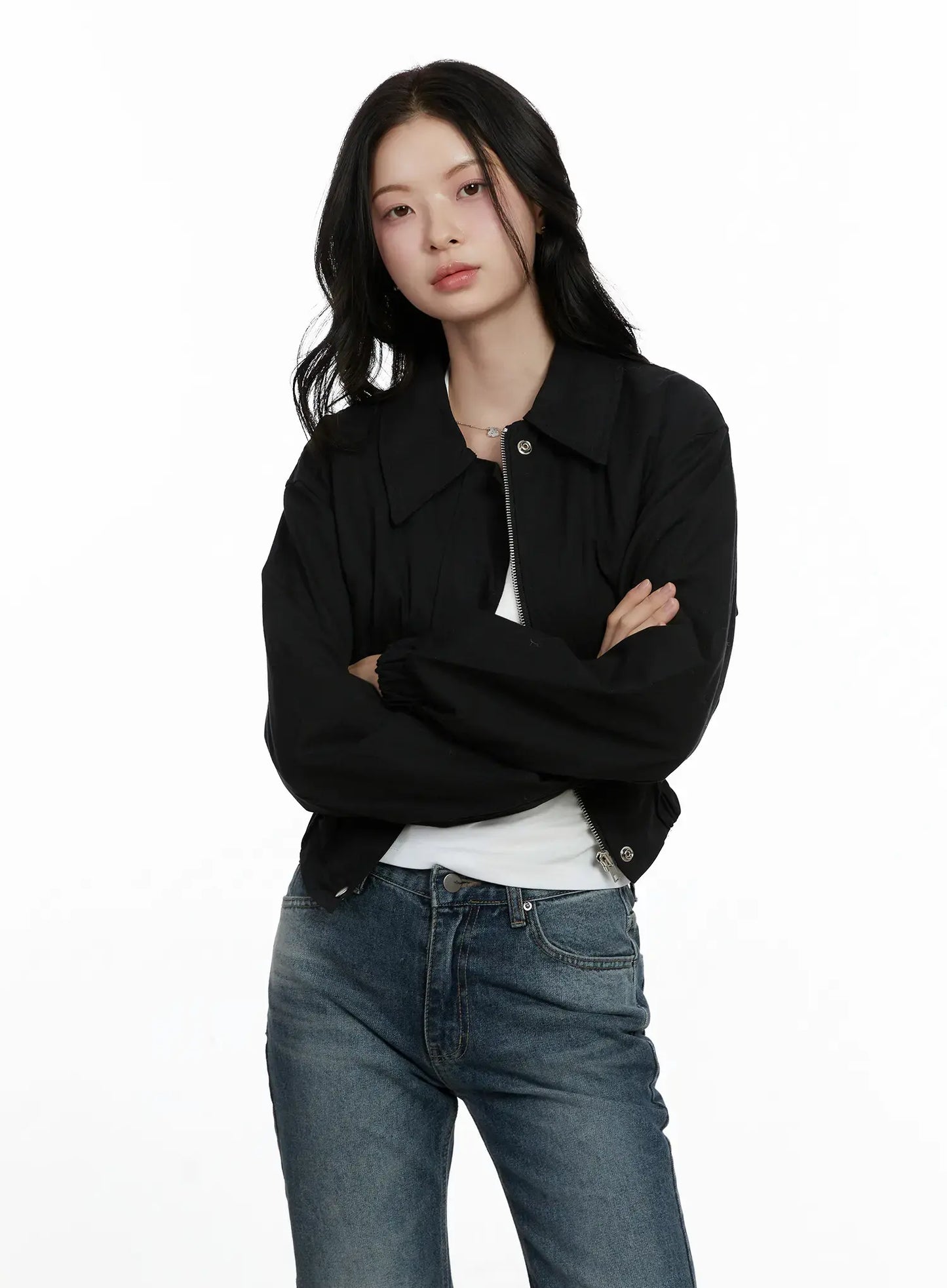 Casual Cropped Utility Jacket F502