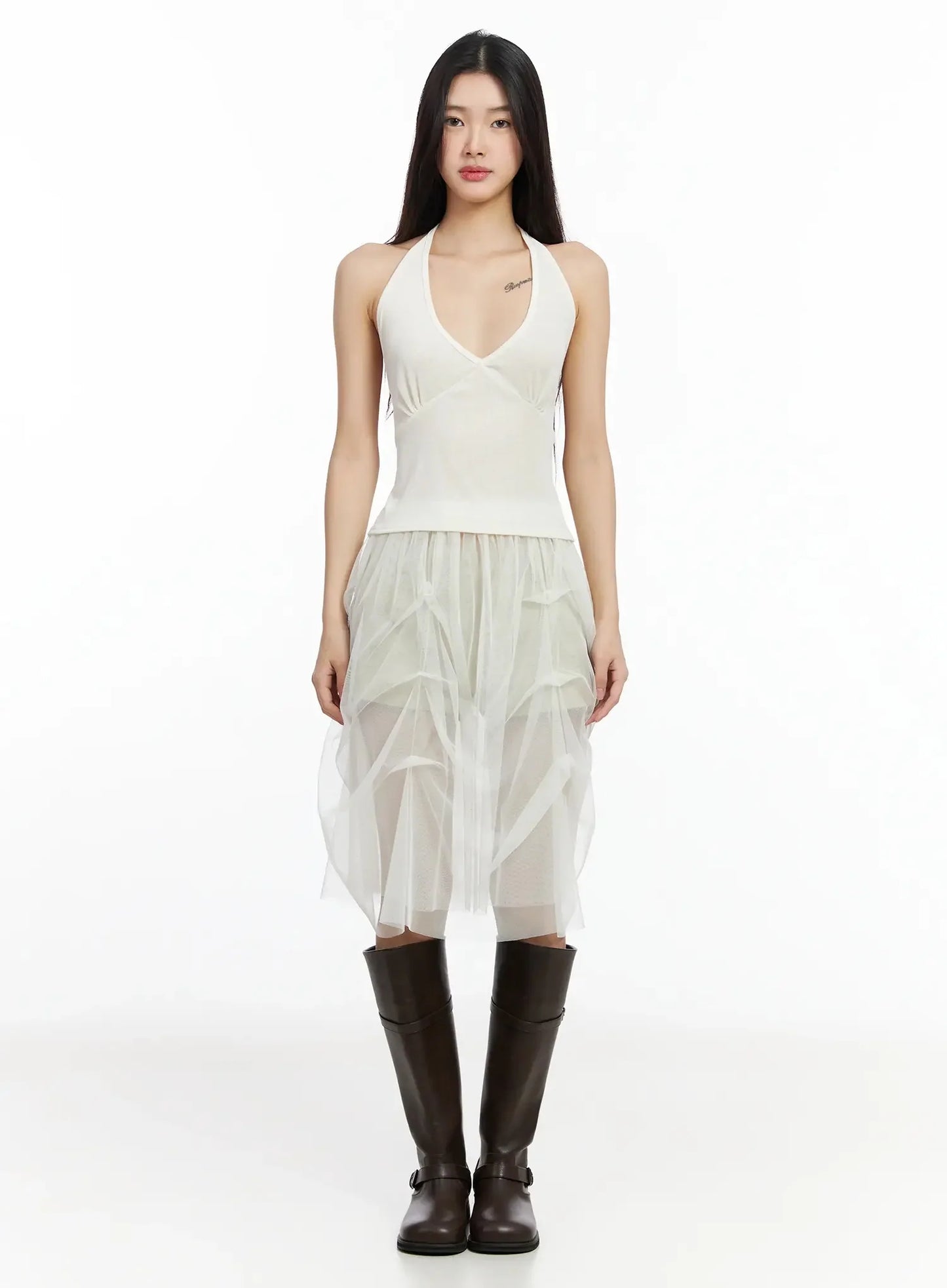 Chic Mesh Halter Neck Top IM530