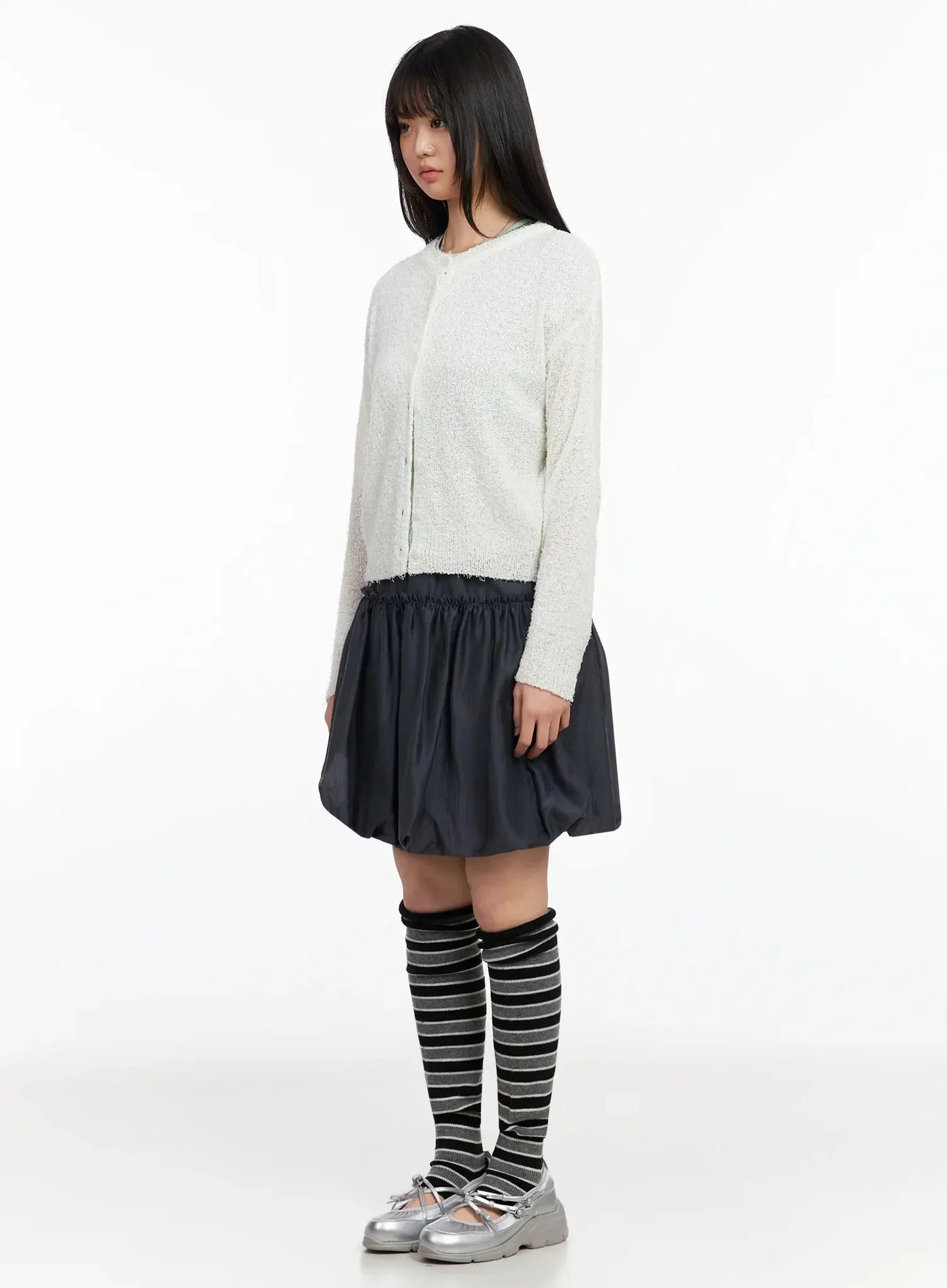 Basic Crew Neck Cardigan IA523