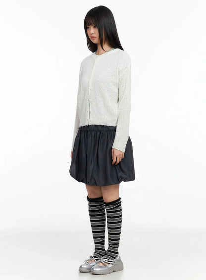 Basic Crew Neck Cardigan IA523