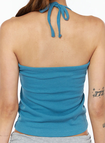 Basic Ribbed Halter Top CU518
