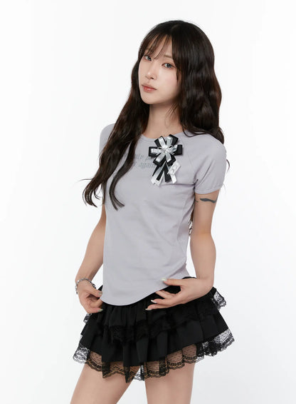 Chic Rosette Embellished Top CY514