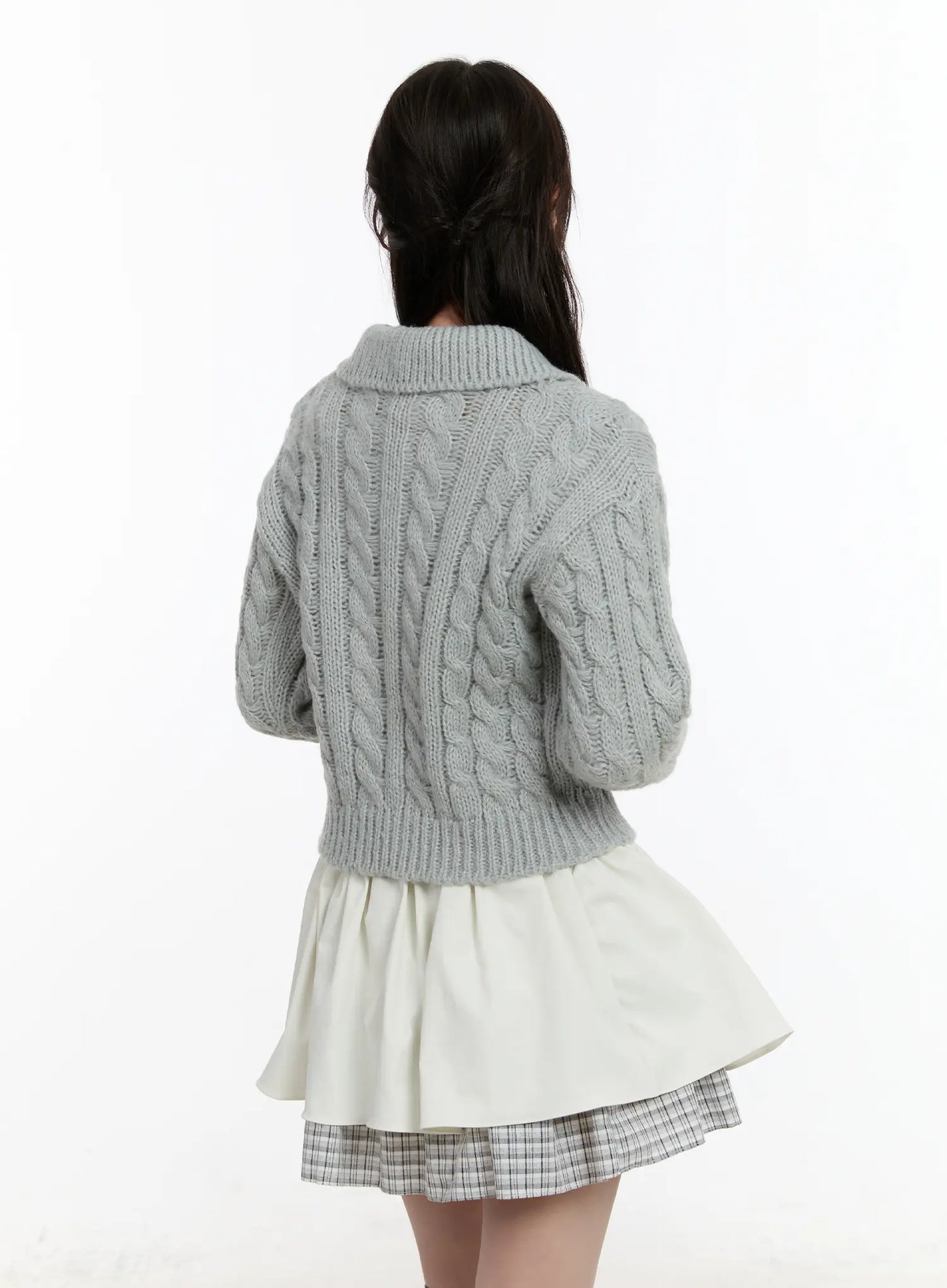 Cable Knit Zip-Up Jacket CM510