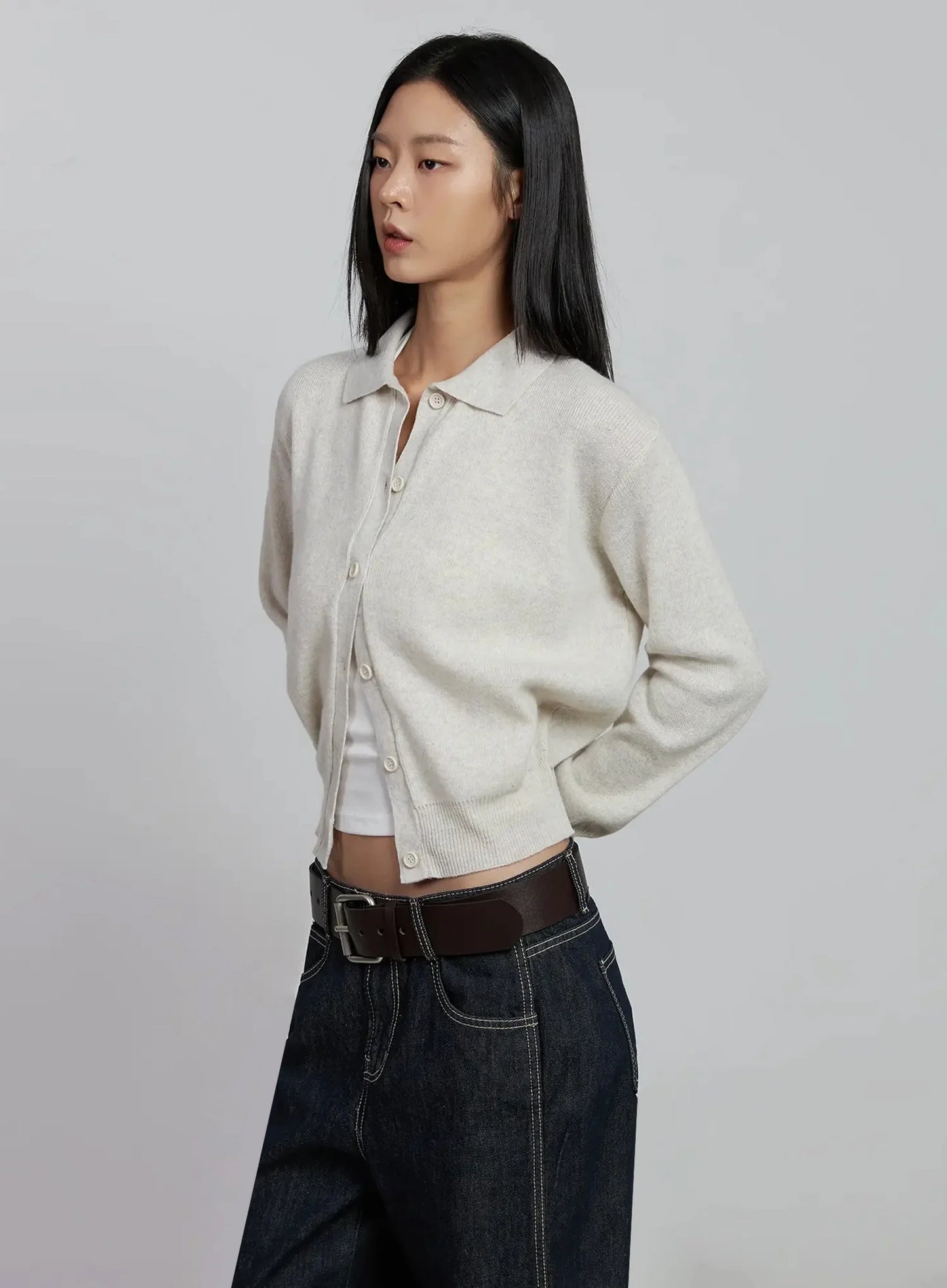 Classic Collar Knit Cardigan IM520