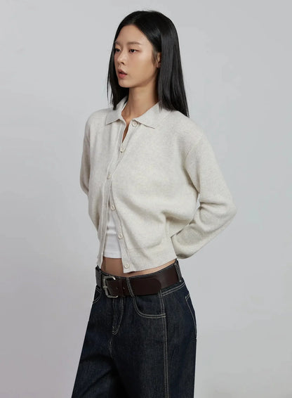 Classic Collar Knit Cardigan IM520